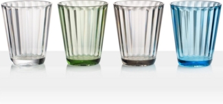 BRUNNER Glas Camping Glas 4er Set Trinkglas Jazz, 100% Polycarbonat, Reise Wasser Gläser Bruchfest 300 ml