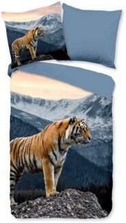 PURE luxury collection Wendebettwäsche Sky, Microfaser, 2 teilig, Mikrofaser, 135x200, Pflegeleicht, Reißverschluss, Wendeoptik, Tiger