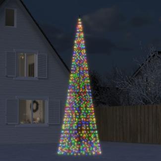 vidaXL LED-Weihnachtsbaum für Fahnenmast 1534 LEDs Mehrfarbig 500 cm 358118