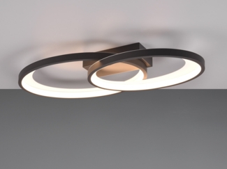 Reality Leuchten LED Deckenleuchte MALAGA, LED Deckenlampe warmweiß 25W 2900 Lumen auch Wandmontage mögl, LED fest integriert, Warmweiß, indirektes Licht, 57x30cm, Wand- Deckenleuchte Schlafzimmer Wohnzimmer