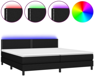 vidaXL Boxspringbett mit Matratze & LED Schwarz 200x200 cm Stoff, Härtegrad: H2 [3133103]