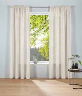 LeGer Home by Lena Gercke Gardine Marusha, Stangendurchzug (1 St), halbtransparent, 1 Schal, Leinenoptik, gewebt, verschiedene Größen