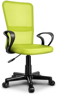 Tresko Schreibtischstuhl mit Armlehnen & Kunststoff-Leichtlaufrollen, stufenlos höhenverstellbar, hellgrün