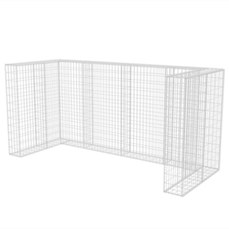 vidaXL Gabionen-Mülltonnenverkleidung für 3 Tonnen Stahl 250x100x120cm 142560
