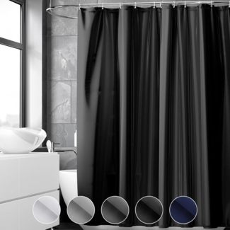 Duschvorhang 240x200cm Schwarz Anti-schimmel Wasserdicht PVC Antibakteriell