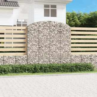 vidaXL Gabione mit Hochbogen 200x30x200/220 cm Verzinktes Eisen 153470