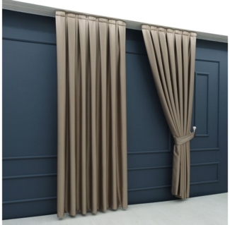 Gardinen by Justyna Vorhang 2er Seiten Schal Set Blackout (4 St), Kräuselband, verdunkelnd, Polyester, Blackout, Verdunkelung, blickdicht, wärmeisolierend, pflegeleicht