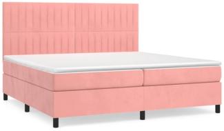 vidaXL Boxspringbett mit Matratze Rosa 200x200 cm Samt 3143168