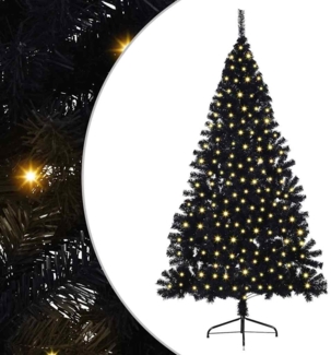 vidaXL Künstlicher vorbeleuchteter Weihnachtsbaum Schwarz 180 cm PVC 3397137