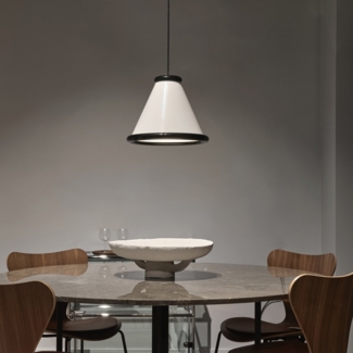 Belid Pendelleuchte Belle 36cm Weiß glänzend Schwarz glänzend 2700K