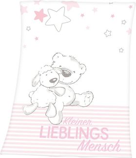 Babydecke Kleiner Lieblingsmensch, Baby Best, mit tollem Motiv und Schriftzug, Kuscheldecke