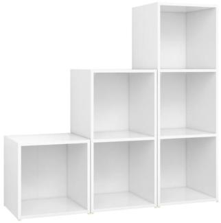 vidaXL 3-tlg. TV-Schrank-Set Weiß Spanplatte [3080078]