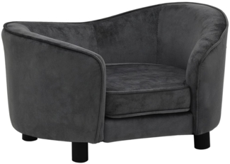 vidaXL Hundesofa, Dunkelgrau, Plüsch, 40 x 49 x 69 cm