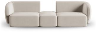 Micadoni Modulares Sofa Shane 2-Sitzer Mitte offen Samtstoff Beige