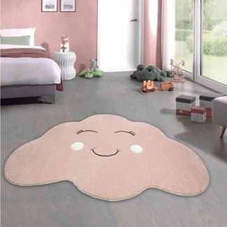Carpetia Teppich Kinderzimmer Teppich Wolke Spielteppich in Rosa, Oval, Allergiker geeignet