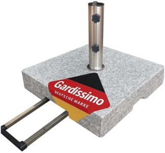 Gardissimo Sonnenschirmständer, 70 kg, Granit Edelstahl Grau, 50 x 50 x 12,5 cm