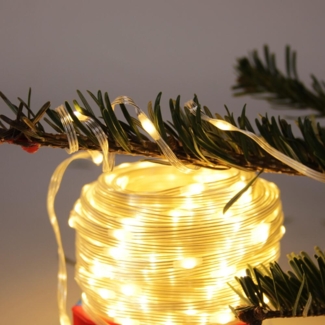 FHS LED-Lichterkette 100 LED warmweiß 8-facher Timer, IP44