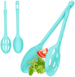 Hausfelder Salatbesteck Salatbesteck 2iteilig (Grün) (Set 2teilig, 2 Salatlöffel), 2-teiliges Salatbesteck, einfaches Clicksystem