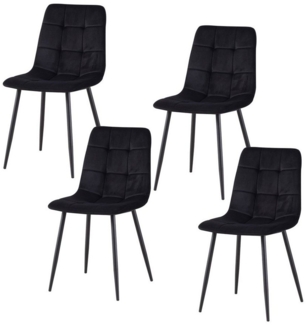 HTI-Living Esszimmerstuhl Stuhl Mesa Velvet Schwarz (Set, 4 St), Esszimmerstuhl Samt