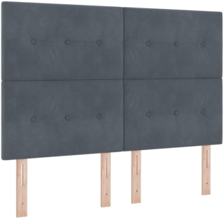 vidaXL Boxspringbett mit Matratze Dunkelgrau 140 x 190 cm Samt 3339831