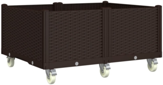 vidaXL Pflanzkasten mit Rollen Braun 100x80x54 cm PP 367997