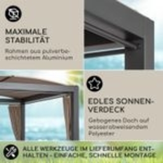 Blumfeldt Doppelliege Outdoor für 2 Personen mit Dach, XL Doppel-Sonnenliege, Doppel Garten Liege Bett für Erwachsene & Kinder, Gartenbett mit Verstellbarer Rückenlehne, Outdoor-Sonnenbett mit Dach