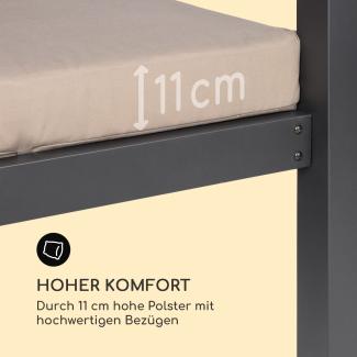 Eremitage Double XL Sunbed 2 Pers Stahl-Rahmen Sonnendach Vorhänge Taupe