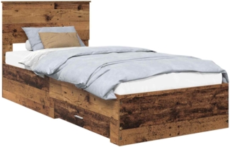 vidaXL Bettrahmen mit Kopfteil Altholz 90x200 cm Holzwerkstoff 3410947