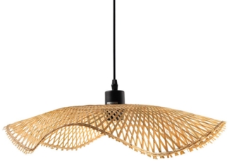 riess-ambiente Hängeleuchte ORGANIC LIVING 70cm natur · Pendellampe mit Schirm · Sonnenhut-Design, keine besonderen Funktionen, ohne Leuchtmittel, für Esszimmer · Bambus-Holz · Boho-Stil · handmade · für Schlafzimmer