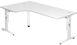 Winkeltisch OS82 C-Fuß 200x120cm 90° Weiß Gestellfarbe: Weiß