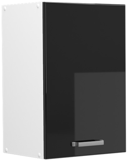 Hängeschrank R-Line Schwarz Hochglanz 40 cm mit offenen Regalen Vicco