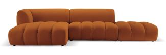 Micadoni Modulares Ecksofa offen Harry 5-Sitzer Links Samtstoff Terrakotta