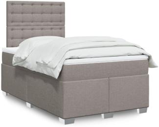 vidaXL Boxspringbett mit Matratze Taupe 120x190 cm Stoff 3292745