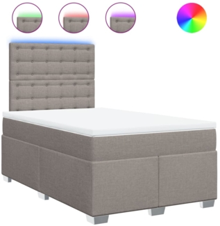 vidaXL Boxspringbett mit Matratze Taupe 120x190 cm Stoff 3292745