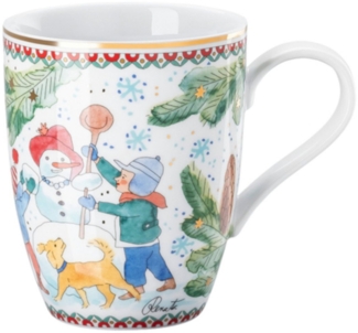 Hutschenreuther Becher Sammelkollektion 2025 Weihnachtsspiele Becher mit Henkel 0,36l, Porzellan