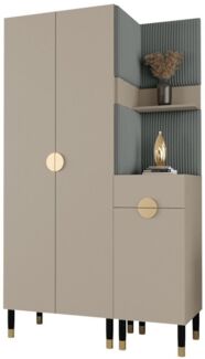 ABIKS MÖBEL Kompaktgarderobe PALERMO Set 6 Garderobe mit gepolsterten Paneelen, Industriell Design