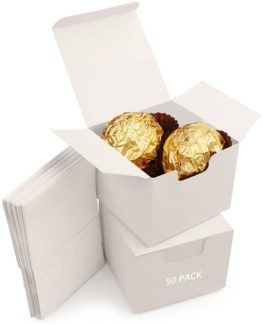 Kurtzy Geschenkbox Weiße Geschenkbox mit Deckel (50er Pack) - 5x5x5 cm (50 St)