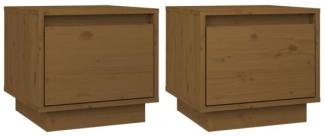 vidaXL Nachttische 2 Stk. Honigbraun 35x34x32 cm Massivholz Kiefer 813402