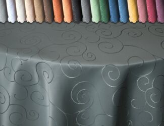 Haus und Deko Tischdecke Tischdecke rund 180 cm Ø damast Ornamente bügelfrei fleckenabweisend (1-tlg)
