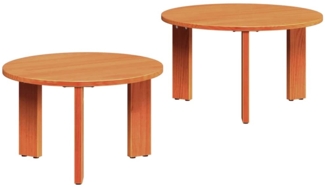 Couchtisch, Sofatisch 2 pcs Wachsbraun Massivholz Kiefer