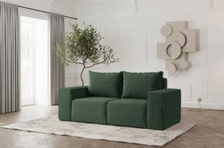 Sofa Designersofa ESTELLE 2-Sitzer in Stoff Poso Grün