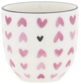 Bastion Collections Tasse Hearts all over, Keramik, Spülmaschinengeeignet, Weiß, Motiv: Herzen