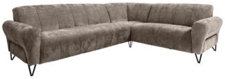 Beautysofa Ecksofa mit Metallbeine in schwarzer VOLARE L, mit höchstem Sitzkomfort, ohne Schlaffunktion
