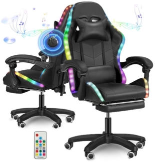 LETGOSPT Gaming Chair Ergonomischer Gaming-Stuhl, Verstellbare Bürostuhl Massage Gamer Stuhl, Gaming Chair mit Kopfkissen Lendenkissen,Gamer-Stuhl für Erwachsene