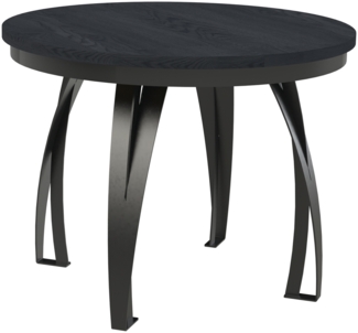 MEBLINI Esstisch Rund Ausziehbar aus Metall - 100-176x77 cm - LUNGA - Schwarz Matt - Loft - Esszimmertisch Modern - Küchentisch - Ausziehtisch - Round Dining Table - Esszimmertische