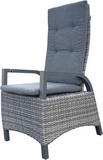 Gartenstuhl 2er Set BERLIN - Kunststoff, Grau, Stufenlos verstellbar | Hochlehner Wetterfest Gartenstühle Outdoor Essstühle