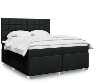 vidaXL Boxspringbett mit Matratze Schwarz 200x200 cm Stoff 3292897