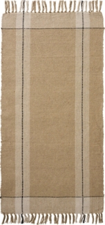 Ib Laursen - Teppich Läufer 60x120cm Creme mit Streifen Beige Schwarz 65045-24