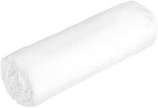 Vente-unique - Spannbettlaken - 140x190 cm - Satin - Weiß - ABILY
