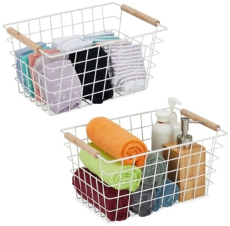 Drahtkorb mit Holzgriffen 2er Set 10049872_49